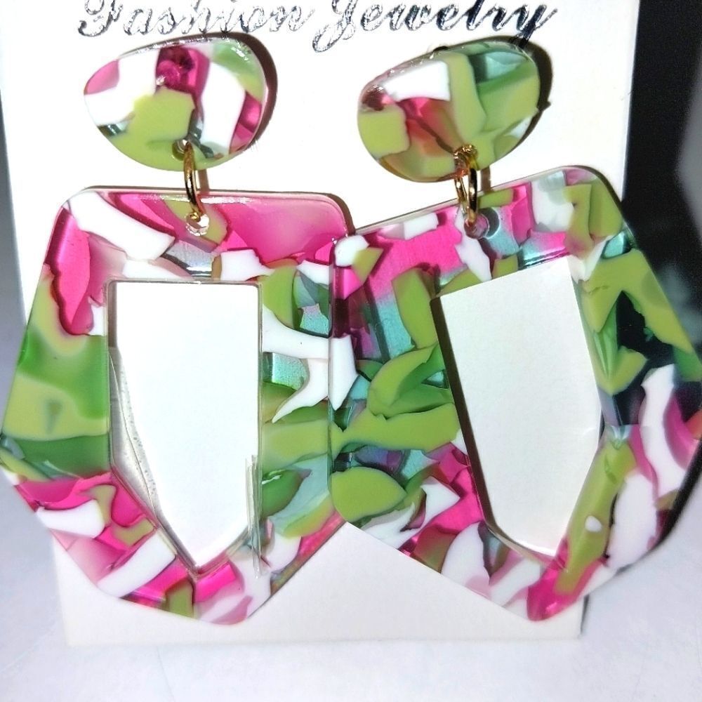Trendy Acrylic Resin Earrings For Adults